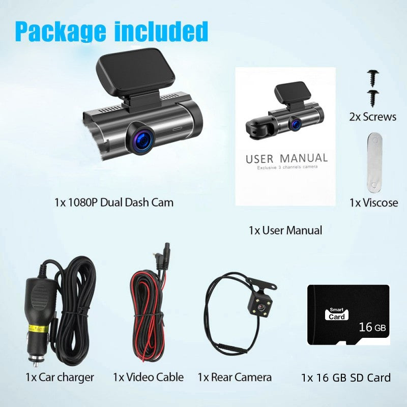 ๐๐น Drive Smarter with Our 170ยฐ Wide-Angle Dash Cam โ Dual Lens, 1080p Clarity!