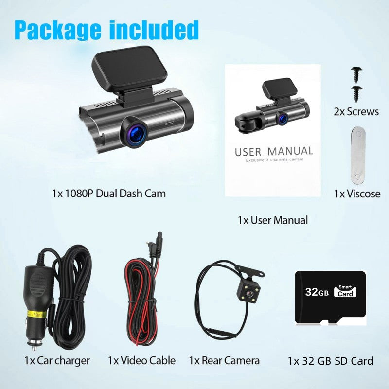 ๐๐น Drive Smarter with Our 170ยฐ Wide-Angle Dash Cam โ Dual Lens, 1080p Clarity!