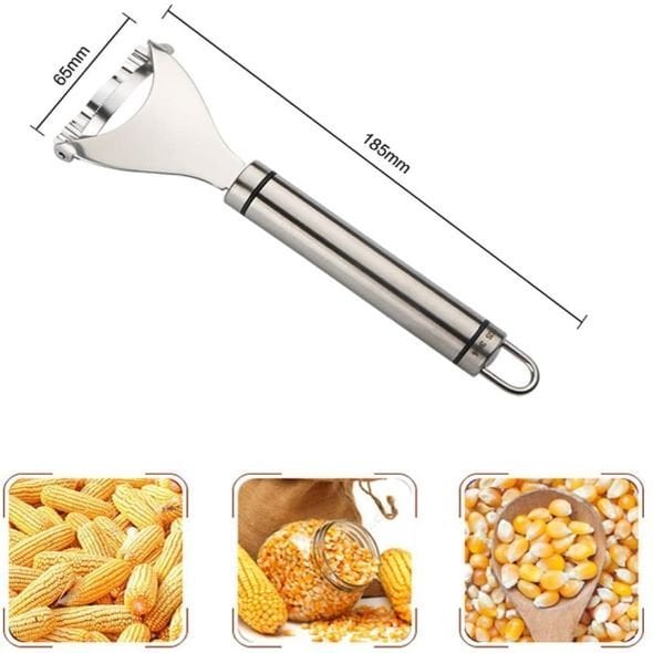 2 Counts Corn Peeler, Stainless Steel Corn Stripper Tool for Efficient Corn Kernel Removal