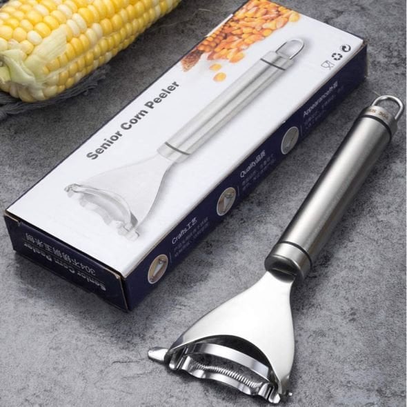 2 Counts Corn Peeler, Stainless Steel Corn Stripper Tool for Efficient Corn Kernel Removal