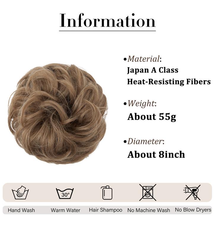 ๐โโ๏ธLAST DAY - BUY 1 GET 1 FREE + FREE HAIRPIN!!๐๐Messy Curly Hair Bun Scrunchie Extensions