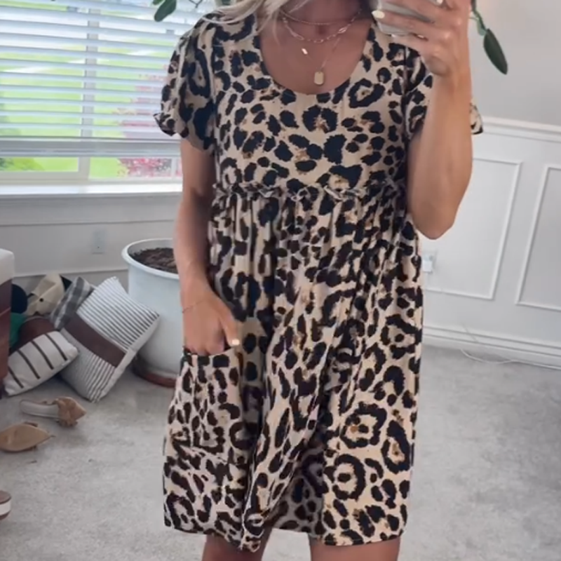 👗Women's Casual Leopard Print Mini Dress
