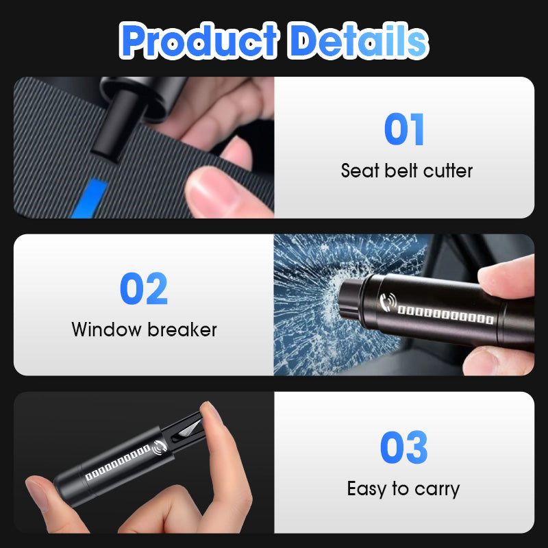 🔥Hot New Products🔥Multi-Functional Dual-Headed Car Safety Hammer💥Out and about driving essentials!