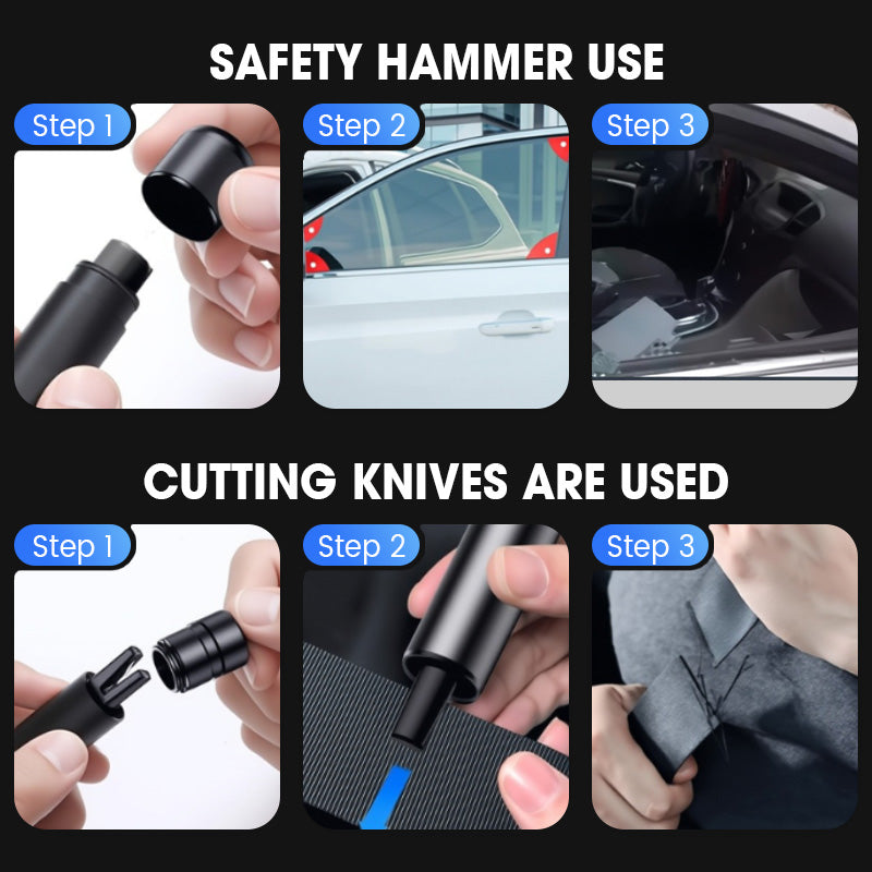 🔥Hot New Products🔥Multi-Functional Dual-Headed Car Safety Hammer💥Out and about driving essentials!