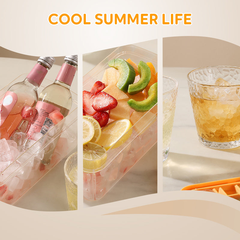 Ice Cube Tray with Lid & Bin
