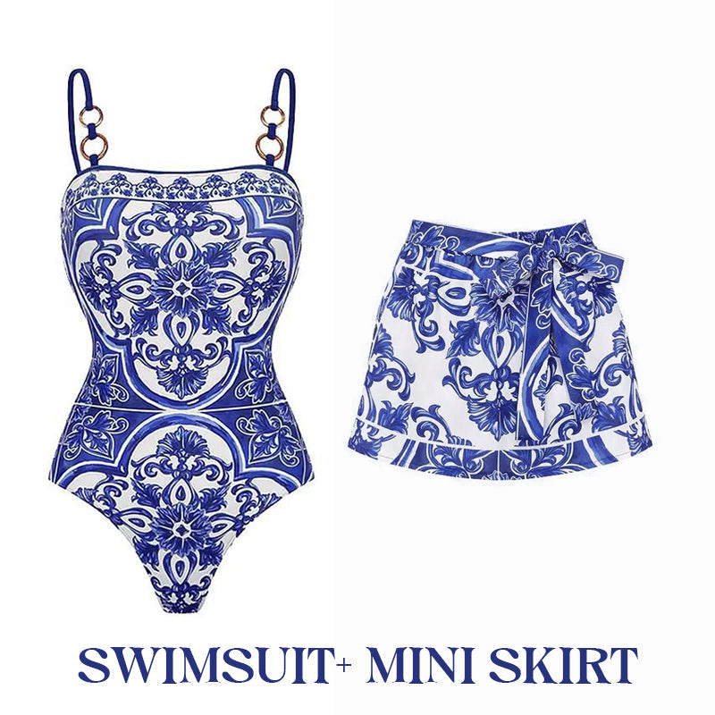 🔥HOT SALE 50% OFF! One-Piece Swimsuit with Matching Skirt Set