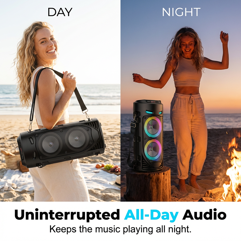 🎤💞50K+ SOLD!🔊 50% OFF! Portable Bluetooth Speaker with Mic – 16W loud sound, RGB lights & wired microphone. Perfect for karaoke, square dancing & outdoor stalls. Grab & go with shoulder strap. 🕺✨