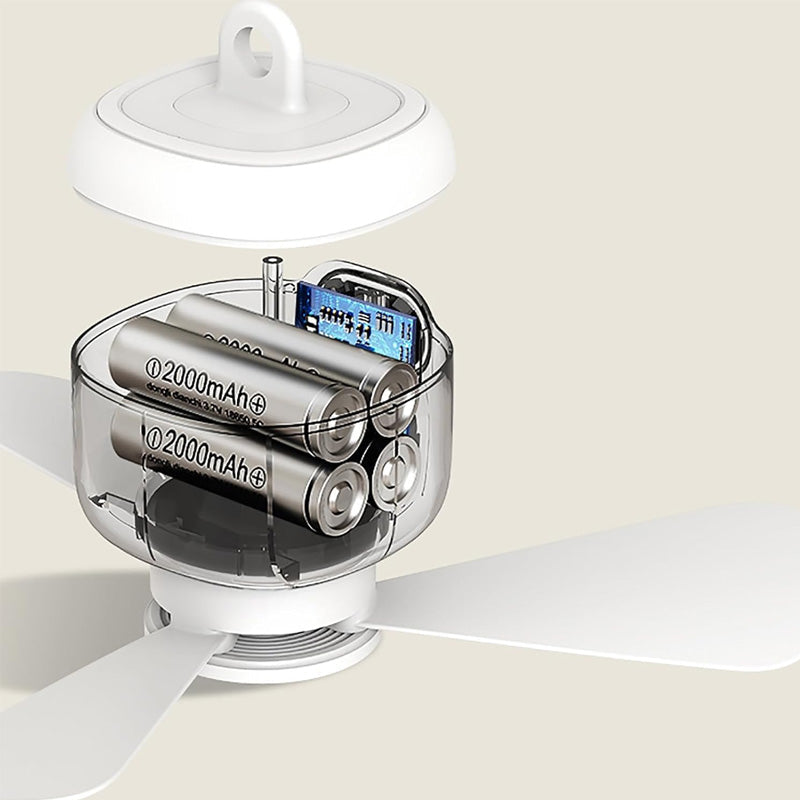 Rechargeable Ceiling Fan with LED Light