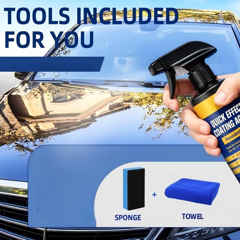 🎉56K+ Sold 🚗 Efficient Car Coating Spray, 3-in-1 Clean Coat Protect, Hydrophobic High Gloss Auto Paint Care