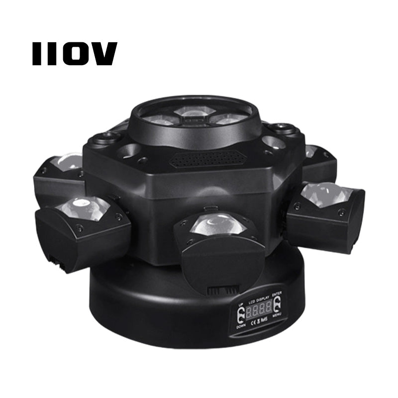 🎉40K+ Sold 💡 Multi-Beam LED Atmosphere Light, 6-Arm Bee Eye Stage Light DMX Sound Activated Party Lighting