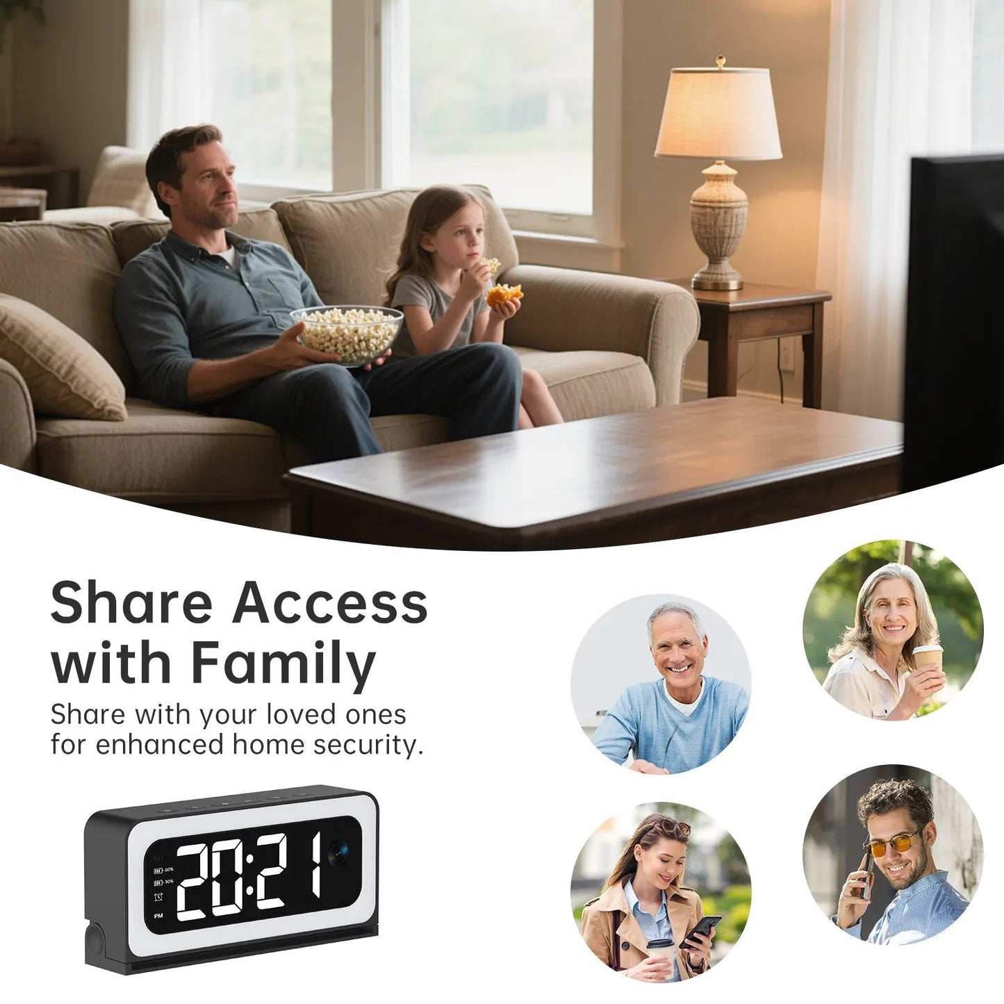 ⚡Hot Sales 50% OFF🔥Smart Digital Clock Camera with Dual Band WiFi (5GHz & 2.4GHz) | Home Security & Real-Time Monitoring System