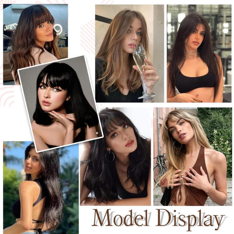 🌸Natural Hair Toppers with Bangs for Women