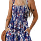 ⏰Hot Sale 50% Off💃Women's Summer Square Neck Sleeveless Loose Casual Short Smocked Romper💕