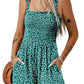 ⏰Hot Sale 50% Off💃Women's Summer Square Neck Sleeveless Loose Casual Short Smocked Romper💕