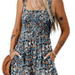 ⏰Hot Sale 50% Off💃Women's Summer Square Neck Sleeveless Loose Casual Short Smocked Romper💕