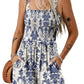 ⏰Hot Sale 50% Off💃Women's Summer Square Neck Sleeveless Loose Casual Short Smocked Romper💕
