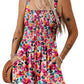 ⏰Hot Sale 50% Off💃Women's Summer Square Neck Sleeveless Loose Casual Short Smocked Romper💕