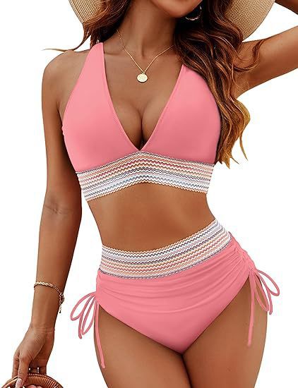 ⏳Last Day Promotion 50% OFF⛱️2026 High Waisted Tummy Control Color Block Bikini Sets