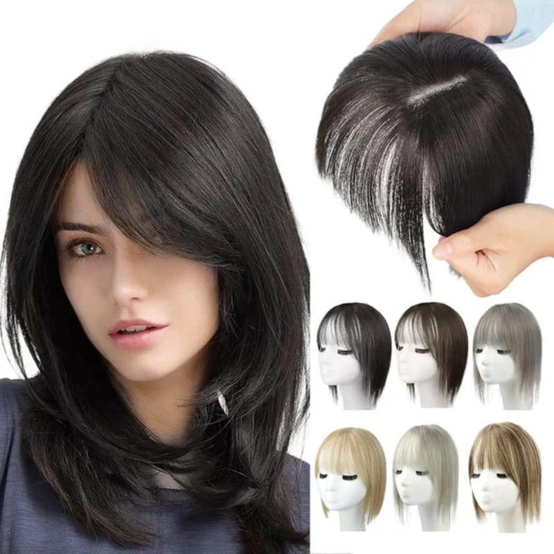 🌸Natural Hair Toppers with Bangs for Women