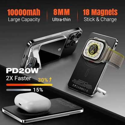 🔋✨Professional Magnetic Charger for Travelers & Professionals 🧲| 22.5W Wired & 15W Wireless | 10,000 mAh | Fast Delivery💥