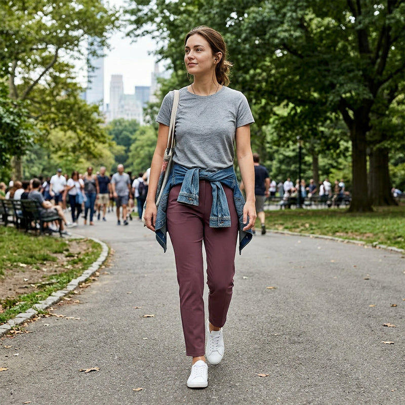 🔥Last Day Sale 50% OFF⏰👖🍃Women's Elastic High-Waist Pants - Secure Pockets, Slim Fit🎁