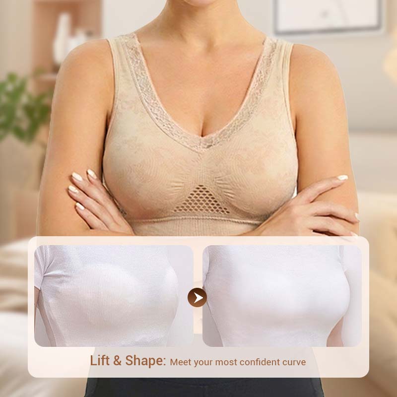 🏆 Last Day Special Price £18.99 ! 💐 Buy One Get One Free 🎁 🌸 Pure Cotton Buttonless Comfy Lifting Bra