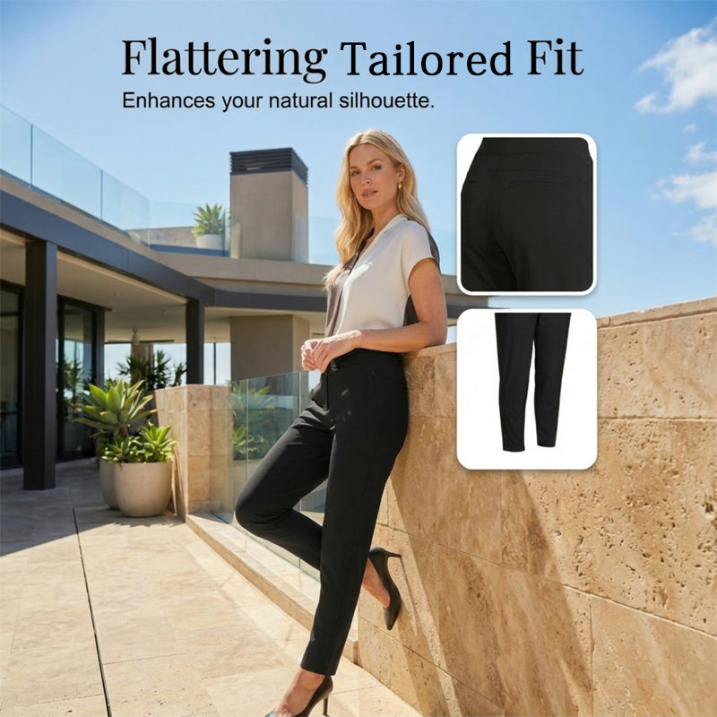 🔥Last Day Sale 50% OFF⏰👖🍃Women's Elastic High-Waist Pants - Secure Pockets, Slim Fit🎁