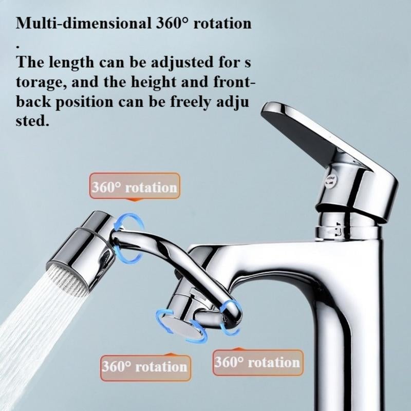 🚰 Upgrade Your Washing Routine - ✨ TTZZ 1080° Rotatable Faucet Aerator Extension - For Effortless, All-Angle Control!