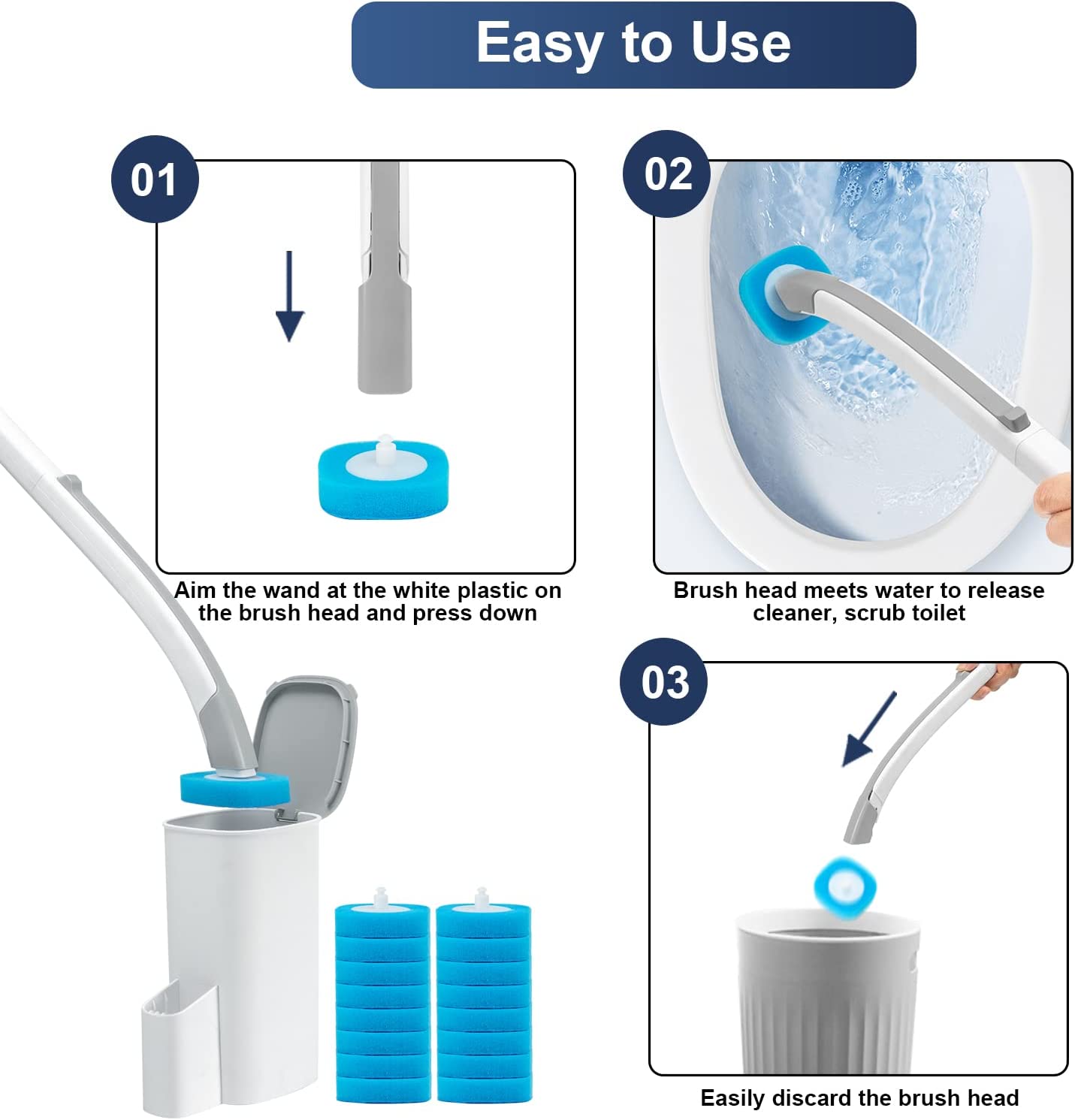 ⚡50K+ SOLD!🚽💦Hands-Free Cleaning Gadget🧽Disposable toilet cleaning tool