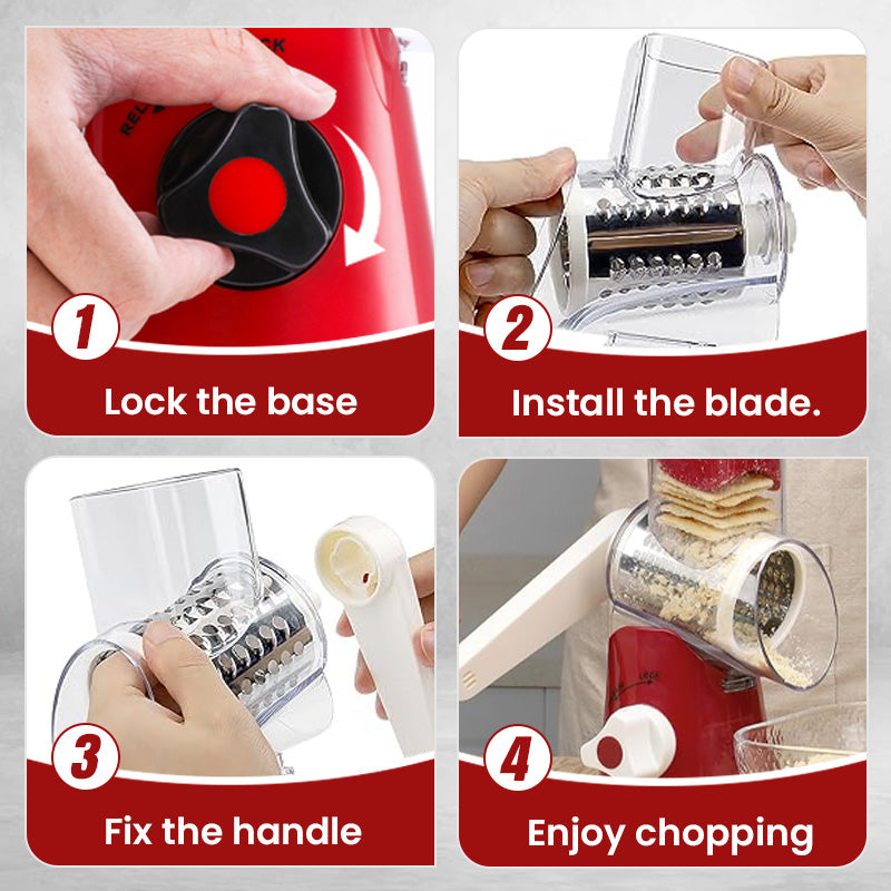 🔥Limited Time Half Price🔥 Multifunctional Manual Rotary Grater & Chopper