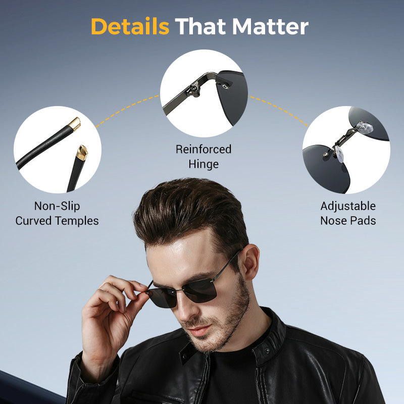 🔥Buy 1 Get 1 Free🎁Men's Stylish Frameless High Definition Polarized Sunglasses