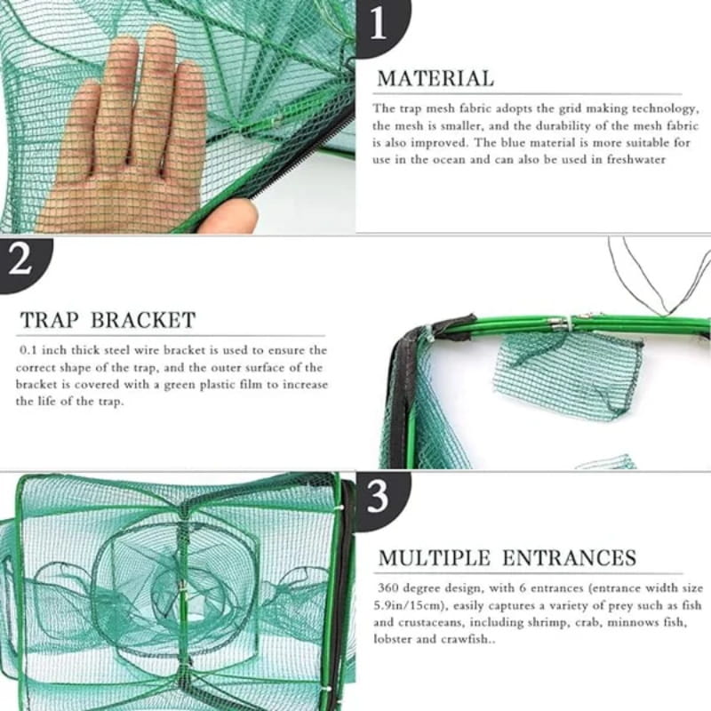 🚨 50% OFF! 🚨 Automatic folding net for anglers – reinforced nylon fishing net, landing net with telescopic handle 🎣✨