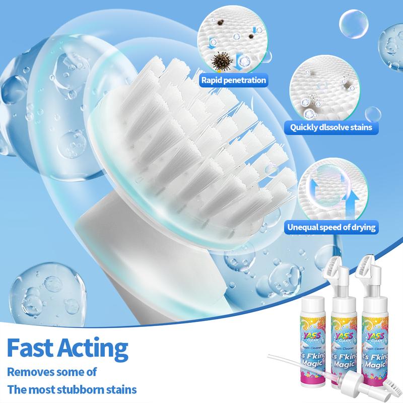 ⏳LAST DAY GET 50% OFF!!💖Yass Clean Magic Foam Cleaner for Carpets & Upholstery – Pet Stain & Odour Remover with Cleaning Brush🧼🪄
