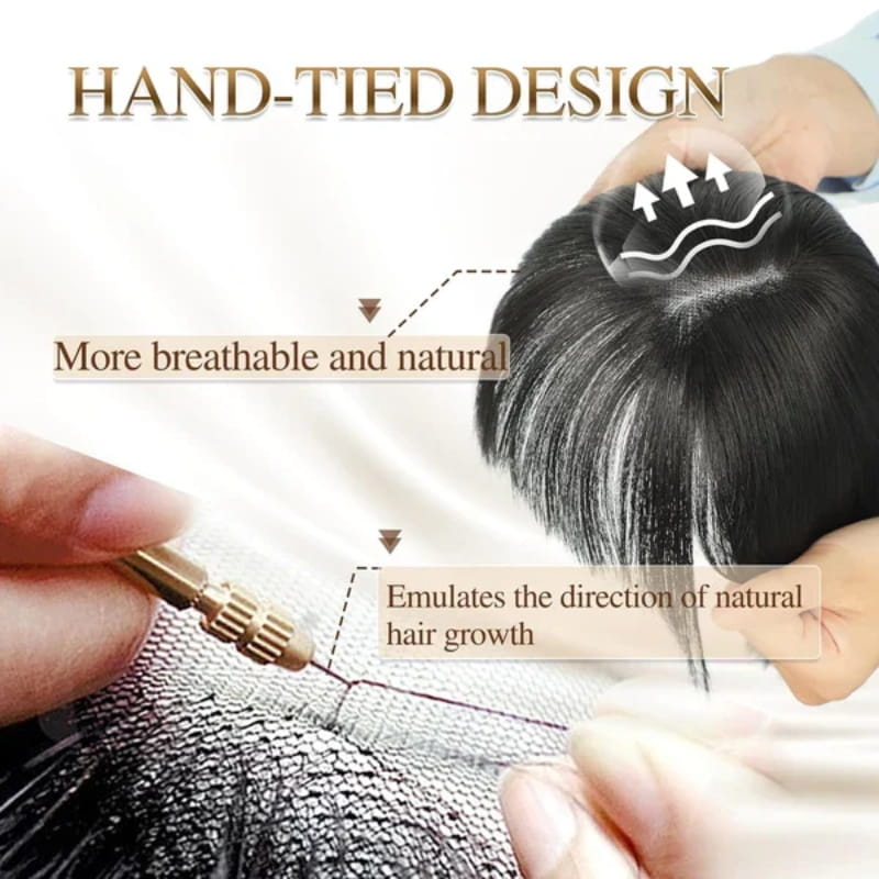 🌸Natural Hair Toppers with Bangs for Women