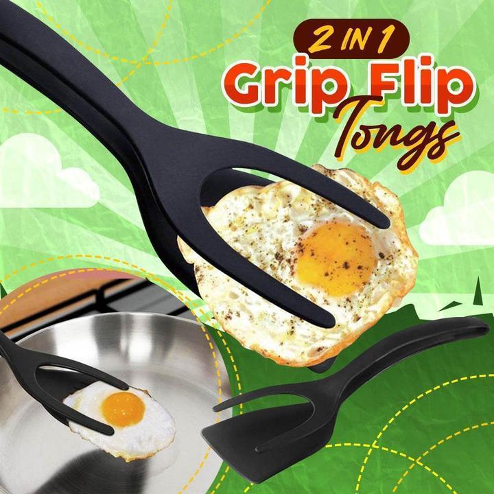 📢📢50% OFF !! ⏰2 In 1 Grip Flip Tongs