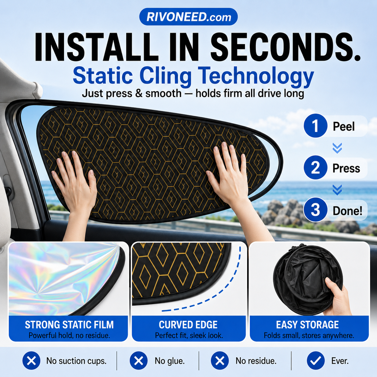📢📢50% OFF !! ⏰Universal Car Side Window Sun Shades