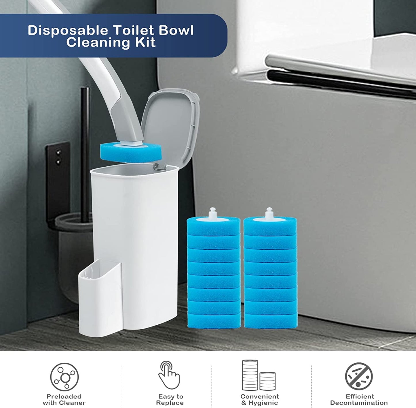 ⚡50K+ SOLD!🚽💦Hands-Free Cleaning Gadget🧽Disposable toilet cleaning tool