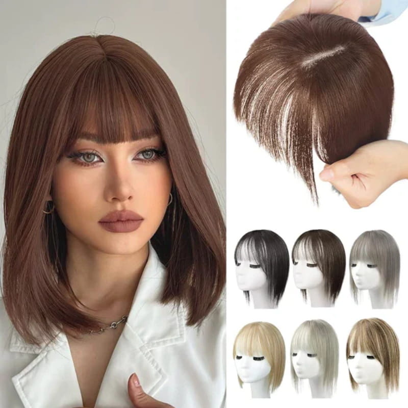 🌸Natural Hair Toppers with Bangs for Women