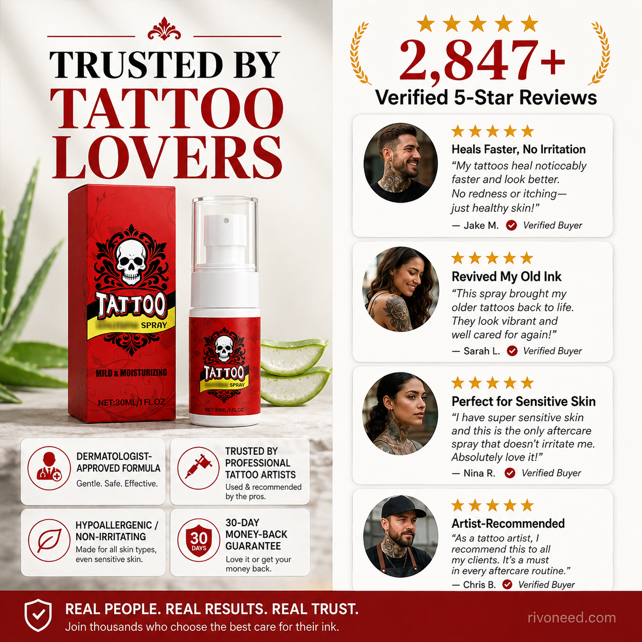 🎨 50% OFF | Tattoo Aftercare Moisturizing Spray 💧 Hydrating Mist for Vibrant & Healthy Ink