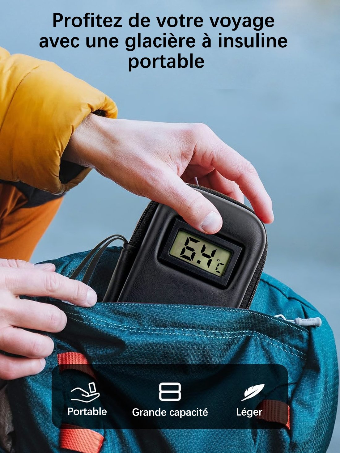 🔥Refrigerant travel kit for insulin with temperature display Temperature monitoring in real time