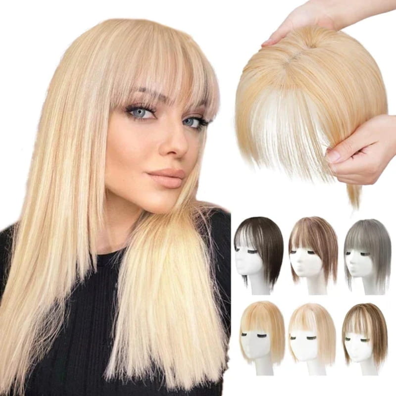 🌸Natural Hair Toppers with Bangs for Women