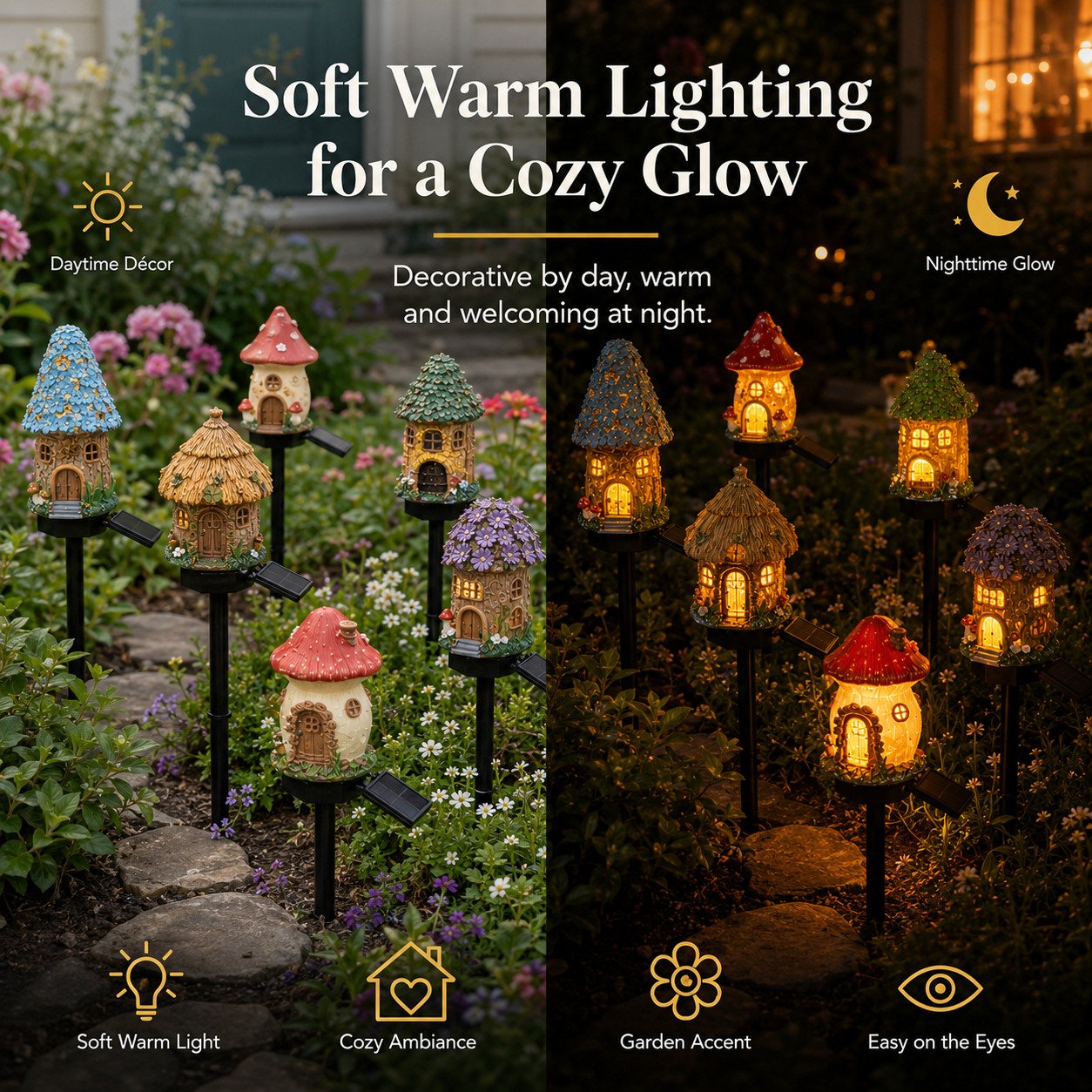 🎁Buy Set & Save 50%🌙🏡Solar Fairy-Tale Mushroom Cottage Garden Light