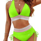 ⏳Last Day Promotion 50% OFF⛱️2026 High Waisted Tummy Control Color Block Bikini Sets