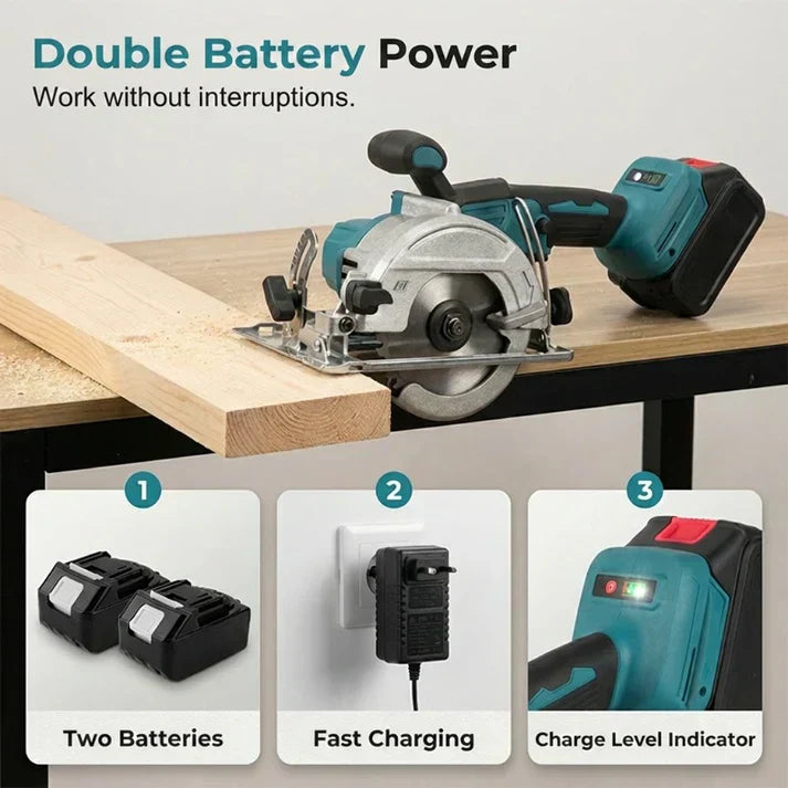 ⚡ LIMITED-TIME 50% OFF! ✨ High-Speed Cordless Circular Saw – Brushless Motor, Dual Battery, Precision Cuts 🔋
