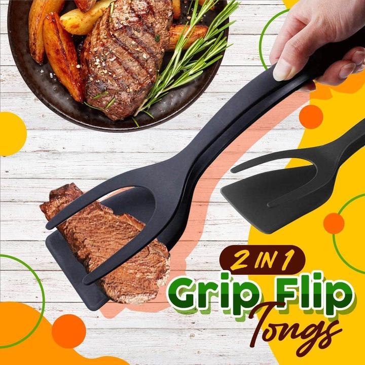 📢📢50% OFF !! ⏰2 In 1 Grip Flip Tongs