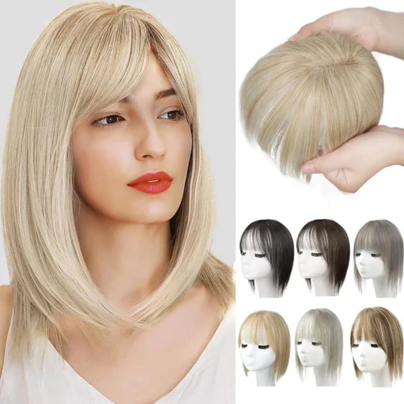 🌸Natural Hair Toppers with Bangs for Women