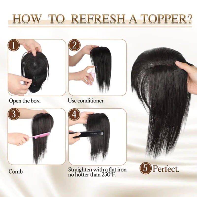 🌸Natural Hair Toppers with Bangs for Women