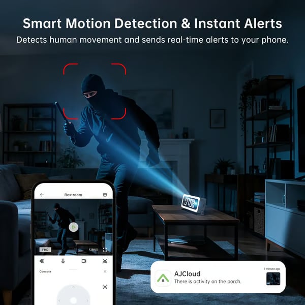 ⚡Hot Sales 50% OFF🔥Smart Digital Clock Camera with Dual Band WiFi (5GHz & 2.4GHz) | Home Security & Real-Time Monitoring System