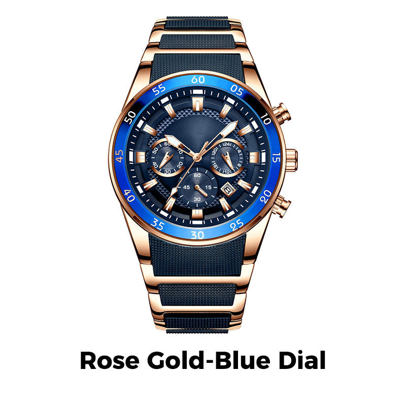 ⌚ 50% OFF NOW! ✨ Men's Waterproof Multifunctional Quartz Watch – Chronograph Design, Luminous Hands & Stainless Steel 🌊