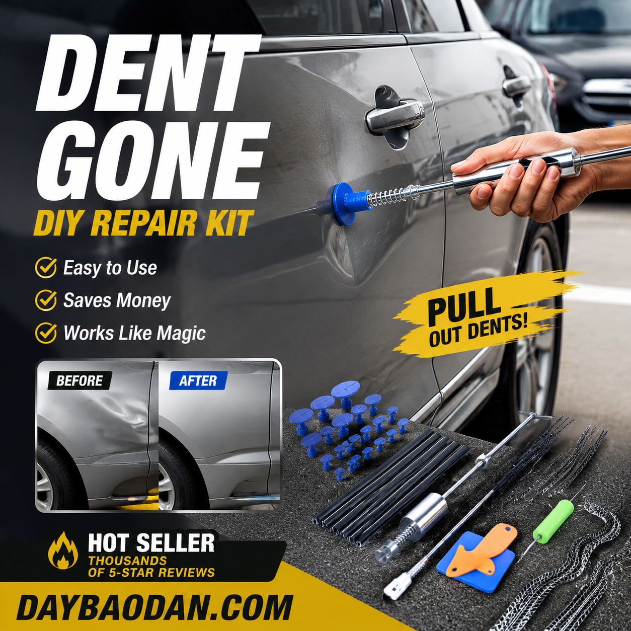 🏆LAST DAY SALE 50% OFF🔥T-Bar Puller Car Dent Repair Tool Kit